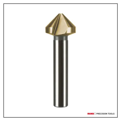 Produktbild von RUKO Kegel- und Entgratsenker DIN 335 Form C 90° HSS-TiN, geschliffen Senkdurchmesser Ø2: 12,4 mm