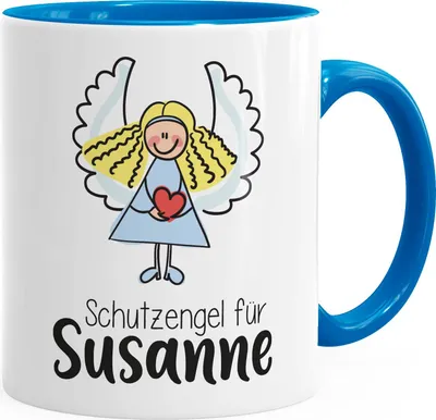 Produktbild von SpecialMe® Schutzengel Namenstasse personalisierte Kaffee-Tasse mit Namen persönliche Geschenke blau Keramik-Tasse