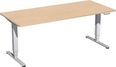 Produktbild von Gera Elektro Pro+ Elektro-Hubtisch höhenverstellbar, 1800x800x625-1285, Buche/Silber