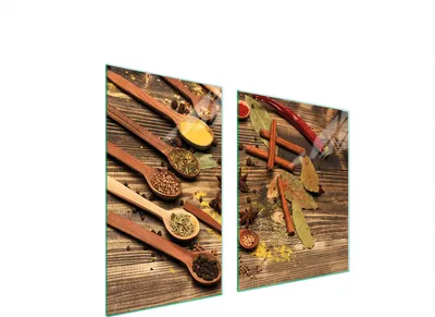 Immagine prodotto di Piastre copri fornelli 2 pezzi 100x52 Copri piano cottura in Vetroceramica tagliere in vetro spezie legno