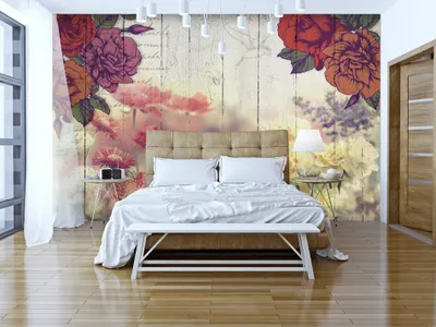 Produktbild von Vlies Fototapete 400x280 cm Tapeten Wandtapete XXL Blumen Vintage b-C-0028-a-b