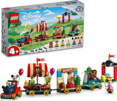 Produktbild von LEGO | Disney: Disney Geburtstagszug Set mit Moana, Woody, Peter Pan und Tinker Bell Zug-Spielzeug plus Micky und Minnie Maus, für Kinder ab 4 Jahren, Disney's Serie zum 100. Geburtstag 43212