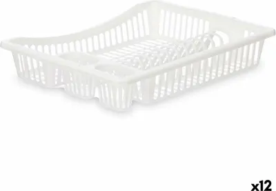 Obrázek produktu pro Odkapávač na dřez bílý plast 45,5 x 8 x 36,5 cm (12 kusů)