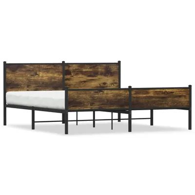 Obrázek produktu pro vidaXL Kovová postel bez matrace, kouřový dub 180x200 cm