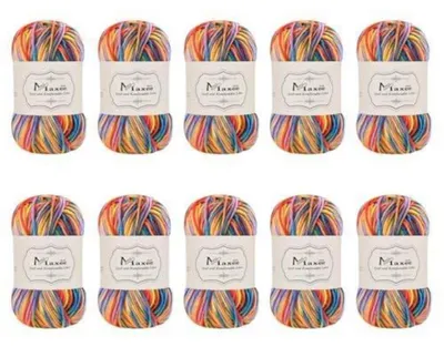 Productafbeelding van Breigarens, kleurverloop, acryl, 10 bollen van 50 gram, diverse kleuren, geschikt voor breien en knutselen