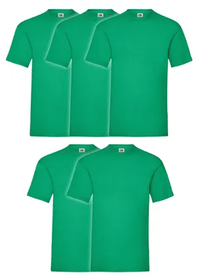 Produktbild von 5er Pack Fruit of the Loom Valueweight T-Shirt + GRATIS MyShirt Stoffbeutel Farbe: maigrün Größe: 2XL