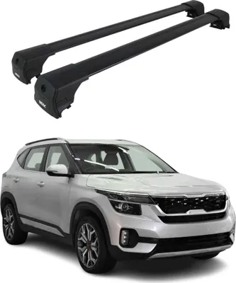 Produktbild von Dachträger Grundtäger für Kia Seltos 2019-2025 75kg Aluminium Schwarz 2 tlg