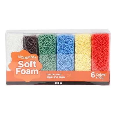 Image de Argile molle en mousse Couleurs standard, 6x10gr.