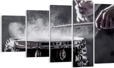 Produktbild von Bild auf Leinwand - Leinwandbild - 5 Teile - Trommel Staub Trommel - 100x60cm - Wand Bild - Wanddeko - Wandbilder - Leinwanddruck - Bilder - Wanddekoration - Leinwand bilder - Wandbild - EG100x60-4313