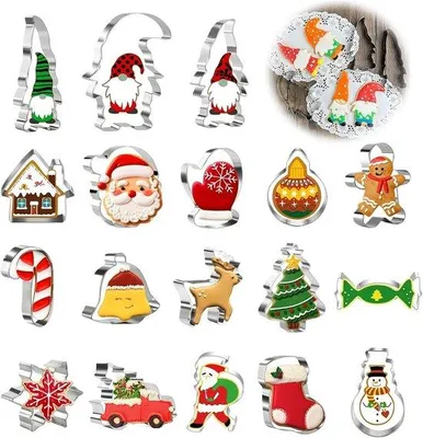 Produktbild von Ausstechformen Set 18-teilig - Edelstahl Weihnachtsmotive