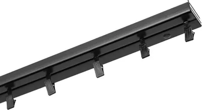 Produktbild von 1- läufig 150 cm Gardinenstange Innenschiene Decke schwarz Schiene Vorhangschiene Gardinenschiene    Klemmen mit Rollen