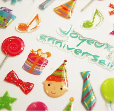 Produktbild von Aufkleber - Geburtstag - Glitter - Durchsichtiges Epoxydharz