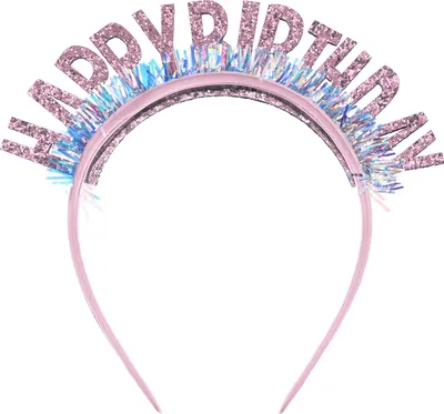 Produktbild von Oblique Unique Haarreifen Happy Birthday irisierend Haarreif für Geburtstag Jubiläum Mädchen Damen Frauen - rosa
