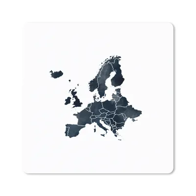 Produktbild von MuchoWow® Mauspad Mousepad Karte - Europa - Schwarz 30x30 cm - Mousepads - Maus Mat - Pad - Mausunterlage - Gaming