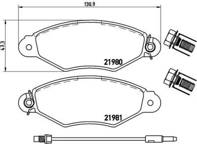 Produktbild von Brembo Bremsbelagsatz, Scheibenbremse Vorderachse P 68 042