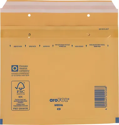 Produktbild von aroFOL Luftpolstertaschen CD, 180x165 mm, braun, 10 Stück