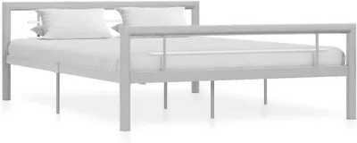 Produktbild von Bettgestell in Grau und Weiß aus Metall 140x200 cm