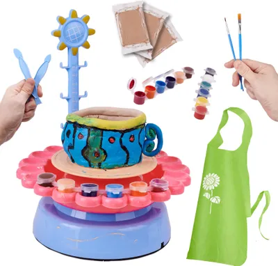 Immagine prodotto di Set creativo al tornio per Vetroceramica con argilla e colori 600g