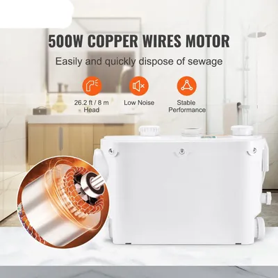 Productafbeelding van Macerator Pomp - Waterpomp - Vuilwaterpomp - 500W - 6600 L/u Capaciteit - 8m Opvoerhoogte