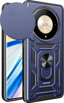 Produktbild von Hülle für Honor X9b Magnetische Ring Ständer Halter Dia Kameraschutz TPU Bumper Silikon Schutzhülle Blau