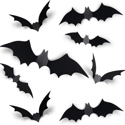 Produktbild von Halloween Deko 60 Stück Fledermaus 3D Wandaufkleber Wasserdicht PVC Fledermäuse Deko mit Schaumkleber Indoor Outdoor Halloween Party Spukhaus Deko