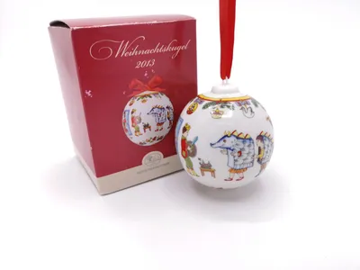 Produktbild von Hutschenreuther Porzellan Weihnachtskugel Kugel 2013 mit Originalverpackung