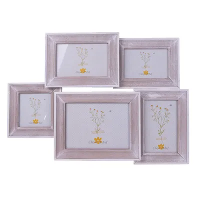 Obrázek produktu pro Clayre & Eef Rám obrazu 15x10 cm Hnědé bílé dřevo