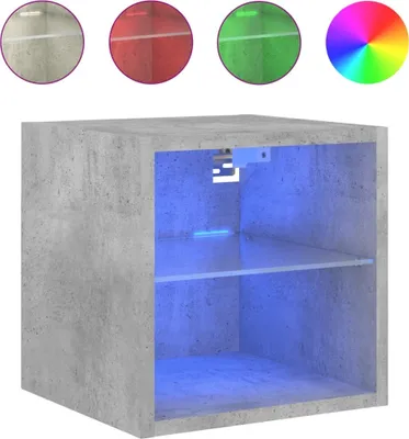 Produktbild von TV-Wandschrank mit LED-Leuchten Betongrau 30x28,5x30 cm