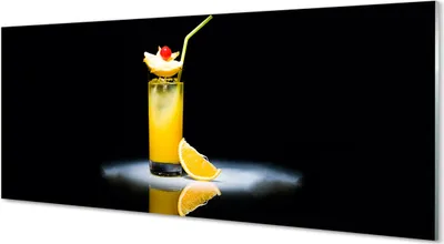Produktbild von Glasbilder 125x50 Wandkunst Orange Cocktail