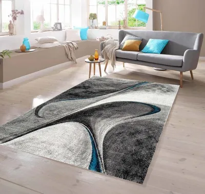 Produktbild von Teppich Kurzflor uni blau Größe - 120 x 170 cm