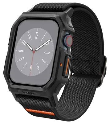 Produktbild von Spigen Lite Fit Pro, Hülle, Smartwatch, Schwarz, Apple, Apple Watch (46mm), Polyester, Thermoplastische Polyurethane (TPU)