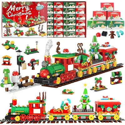 Productafbeelding van Adventskalender met treinbouwset, 24 dagen, kersttrein, 777 onderdelen