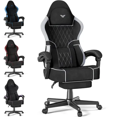 Produktbild von Verdego Gaming Stuhl, Bürostuhl Schreibtischstuhl, Ergonomischer Gaming Sessel, Samt, Chefsessel, Racing Stuhl Computerstuhl, Schwarz-Grau