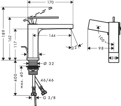 Produktbild von Einhebel-Waschtischmischer Tecturis E ComfortZone 110 CoolStart Zugst. mweiß mattweiß