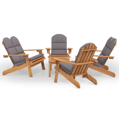 Zdjęcie produktu dla vidaXL 5-częściowy zestaw ogrodowy Adirondack z litego drewna akacjowego