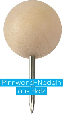 Produktbild von Franken Pinnwand-Nadeln, 40 Stück, Holzstecknadeln für Pinnwände, ZUP4310/40