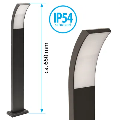 Produktbild von LED Außenleuchte Standleuchte Außenlampe Standlampe IP54 Anthrazit ONYX