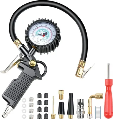 Produktbild von Reifenfš¹ll-Messger?t, 220PSI Multifunktional Luftdruckprš¹fer mit Ventil Kern Werkzeug, Kompressor Zubeh?r, Reifenfš¹ller Digitaler Reifendruckprš¹fer fš¹r Kompressor Auto Motorrad Fahrrad LKW