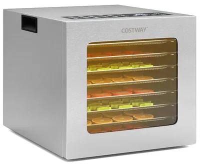 Dörrautomat 850 W, 8 Edelstahl-Einschübe, Timer 48 h, 35–75 °C