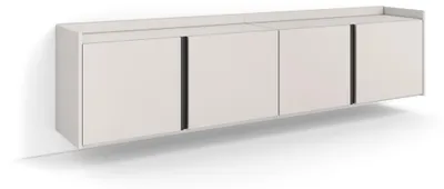 Image de Meuble tv effet bois beige 207x35x50cm suspendu