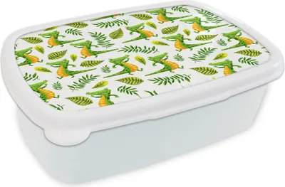 Produktbild von KitchenYeah® Lunchbox Brotzeit Brotdose 17x11 cm Krokodil - Dschungel - Design - Kind Kinder Brotzeitdose - Lunch Box - Kinder - Sandwich-Box - Schulbox - Lunch Boxen