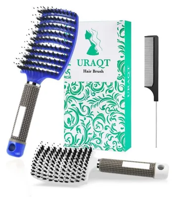 Productafbeelding van Professionele URAQT haarborstel zonder statische elektriciteit, met borstelharen van wildzwijn, voor haarstyling