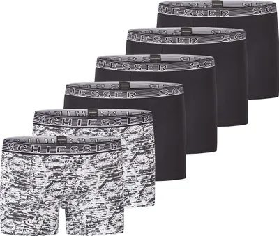 Produktbild von Schiesser 6er Pack Teens Boys 95/5 Organic Baumwolle Retro Short / Pant Rundumlaufendem Logo-Schriftzug am Gummibund, Bequeme Passform, Elastische Single-Jersey-Qualität