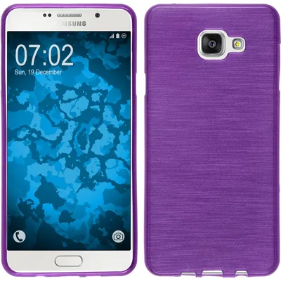 Produktbild von PhoneNatic Case kompatibel mit Samsung Galaxy A7 (2016) A710 - lila Silikon Hülle brushed + 2 Schutzfolien