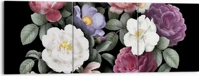 Produktbild von Bild auf Leinwand - Leinwandbild - 3 Teile - Blumen Blumenstrauß Komposition - 150x50cm - Wand Bild - Wanddeko - Wandbilder - Leinwanddruck - Bilder - Wanddekoration - Leinwand bilder - CA150x50-5032