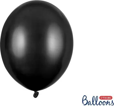 Zdjęcie produktu dla Balony lateksowe Strong, Czarne, Metallic Black, 30cm, 100 szt.