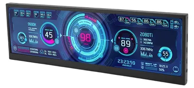 Zdjęcie produktu dla Dodatkowy ekran o przekątnej 12,6 cala, wyświetlacz LCD IPS FHD z wydłużonym paskiem, rozdzielczość 1920×550, przenośny monitor do laptopa