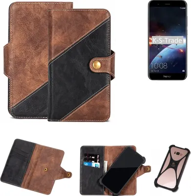 Produktbild von K-S-Trade Handy Hülle Schutz Hülle Schutzhülle Bookstyle Case kompatibel mit Huawei Honor 8 Pro Handy Cover Hülle Schutztasche 1x
