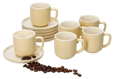 Obrázek produktu pro Ritzenhoff sada 6 šálků na espresso Jasper s podšálky vanilka pro 6 osob