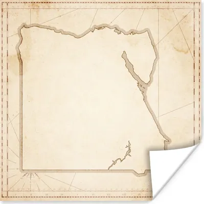 Produktbild von MuchoWow® Poster Ägypten Illustration im Vintage-Stil 75x75 cm - Wand Dekoration